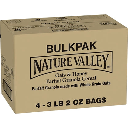 Nature Valley Parfait Granola Oats 'N Honey Cereal Bulk Pak, 4 x 3.125 lb Case - Pantry Ingredients