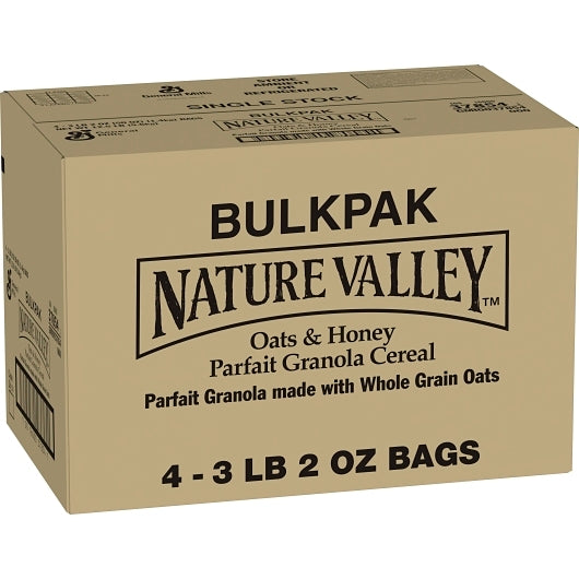Nature Valley Parfait Granola Oats 'N Honey Cereal Bulk Pak, 4 x 3.125 lb Case - Pantry Ingredients