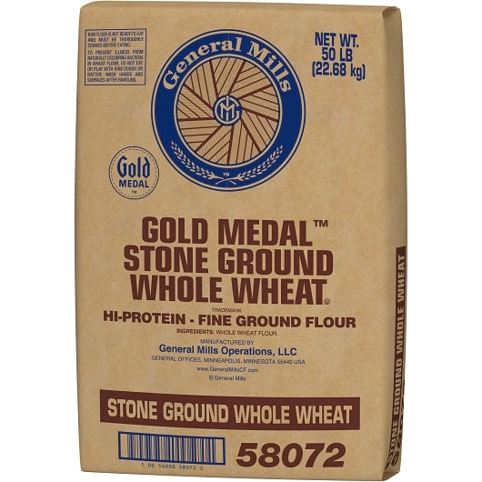 Gold Medal Stone Ground Unbleached Fine Ground Whole Wheat Flour, 1 x 50 lb Case - DOT product image 2