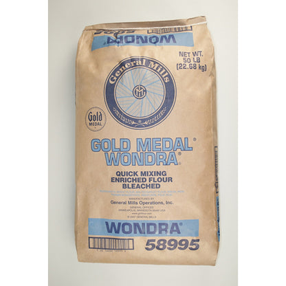 Gold Medal Wondra Quick Mixing Enriched Bleached Malted Flour, 1 x 50 lb Case - Alternate product angle or state