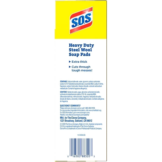 S.O.S. Steel Wool SOS Steel Wool Soap Pads, 12 x 15 ct Case - DOT product image 7