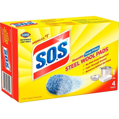 S.O.S SOS Steel Wool Soap Pads, 24 x 4 ct Case - DOT product image 5