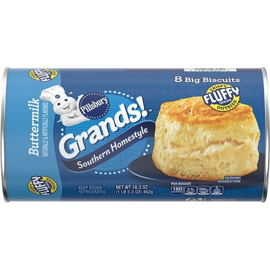 Grands Homestyle Buttermilk Grands Unbaked Homestyle Buttermilk Biscuits, 12 x 16.3 oz Case - DOT product image 2