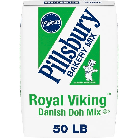 Royal Viking Pillsbury Danish Doh Mix, 1 x 50 lb Case - Bakery & Desserts