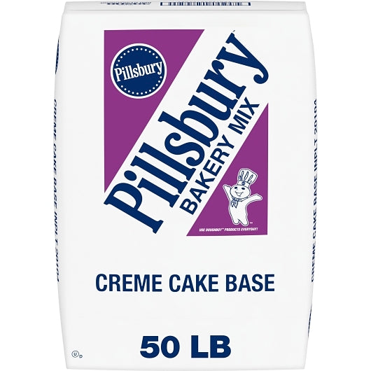 Pillsbury Creme Base Cake Mix, 1 x 50 lb Case - Bakery & Desserts