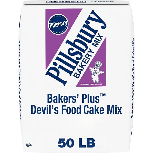 Pillsbury Devil's Food Cake Mix, 1 x 50 lb Case - Bakery & Desserts
