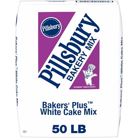 Mix Bakers Plus White Cake Mix, 1 x 50 lb Case - Bakery & Desserts
