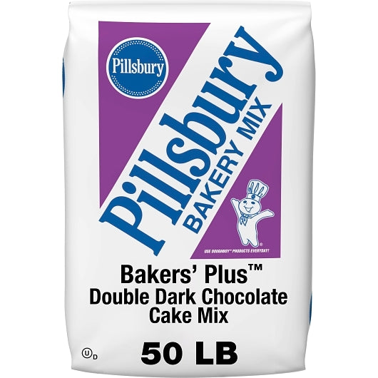 Pillsbury Double Dark Chocolate Cake Mix, 1 x 50 lb Case - Bakery & Desserts