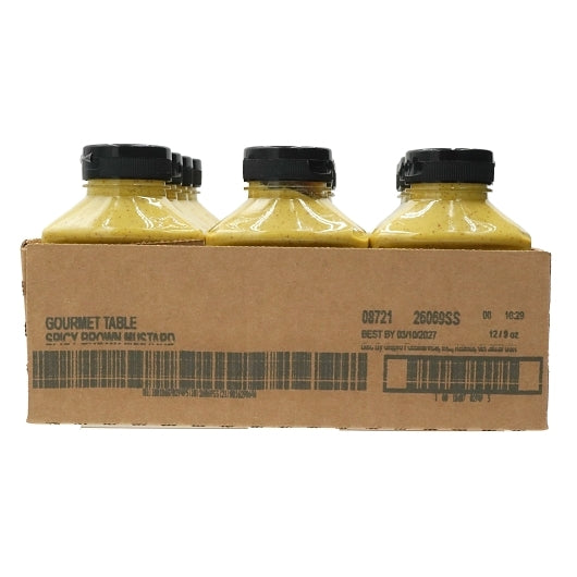 Gourmet Table Spicy Brown Mustard, 12 x 9 oz Case - Condiments & Sauces
