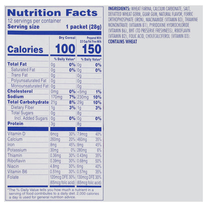 Cream Of Wheat Instant Original Hot Cereal, 12 x 12 oz Case - DOT product image 6