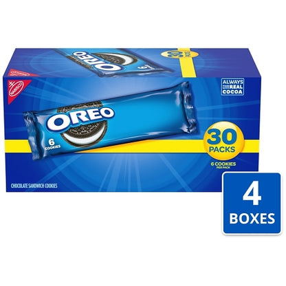 Oreo Single Serve Cookie, 4 x 30 x 2.4 oz Case - Bakery & Desserts