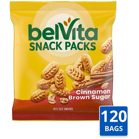 Belvita Cinnamon Brown Sugar Crackers, 120 x 1 oz Case - Crackers & Grahams