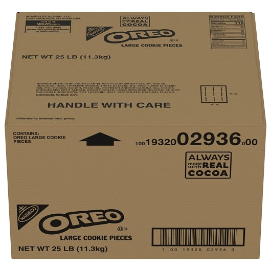 Oreo Large Pieces With Filling, 1 x 25 lb Case - Bakery & Desserts