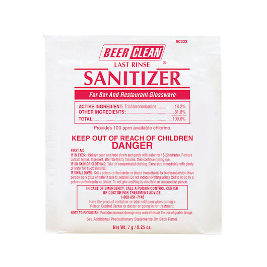 Diversey Beer Clean Last Rinse Sanitizer Powder Pouch, 100 x 0.25 each Case - DOT product image 3