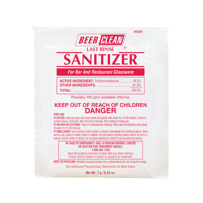Diversey Beer Clean Last Rinse Sanitizer Powder Pouch, 100 x 0.25 each Case - DOT product image 3