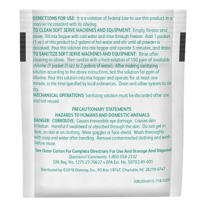 Diversey SANITIZER SANI-SURE CLEAN SOFT SERVE POUCH, 1 x 100 each Case - DOT product image 4