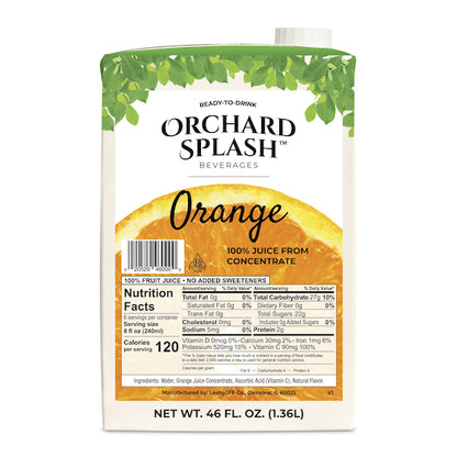 Juice Leahy IFP Juice Aseptic 100% Orange Ready to Serve, 12 x 46 oz Case - Juices