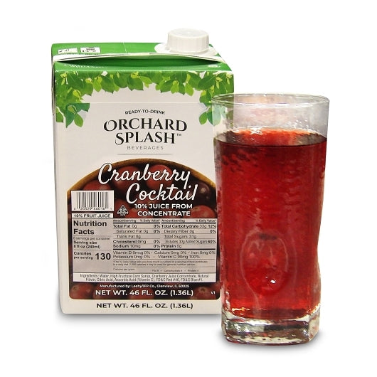 Orchard Splash READY TO DRINK CRANBERRY 10% JUICE, 12 x 46 oz Case - DOT product image 3