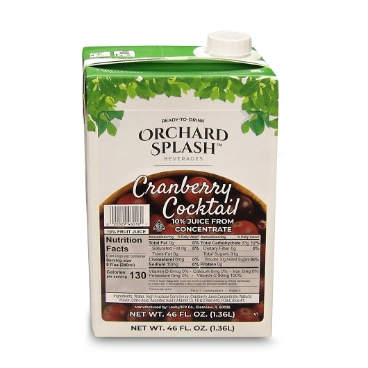 Orchard Splash READY TO DRINK CRANBERRY 10% JUICE, 12 x 46 oz Case - DOT product image 2