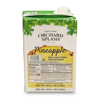 Orchard Splash Juice Aseptic 100% Pineapple, 12 x 46 oz Case - Juices