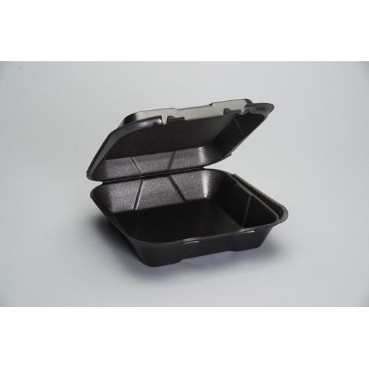 Genpak 9.25 Inch X 9.25 Inch X 3 Inch Black Large Snap It Foam Hinged Dinner Container, 2 x 100 x 100 each Case - DOT product image 2