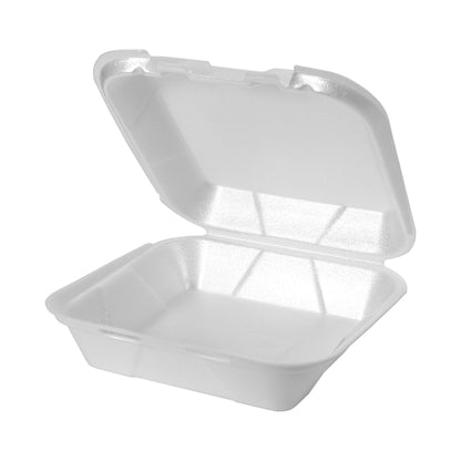 Genpak 8.25 Inch X 8 Inch X 3 Inch White Medium Snap It Foam Hinged Dinner Container, 2 x 100 x 100 each Case - DOT product image 2