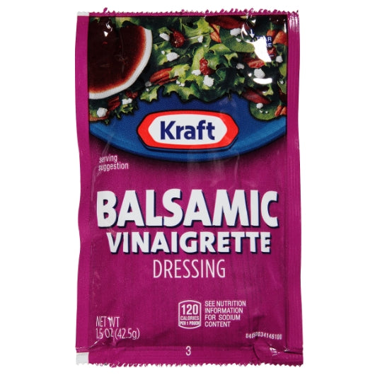 Kraft Balsamic Vinaigrette Portion Control Balsamic Vinaigrette Dressing Single Serve, 60 x 1.5 oz Case - DOT product image 2