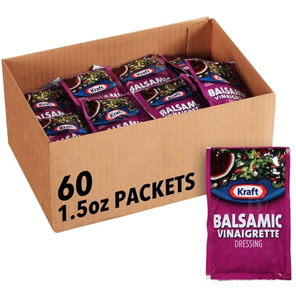 Kraft Balsamic Vinaigrette Portion Control Balsamic Vinaigrette Dressing Single Serve Packets, 60 x 1.5 oz Case