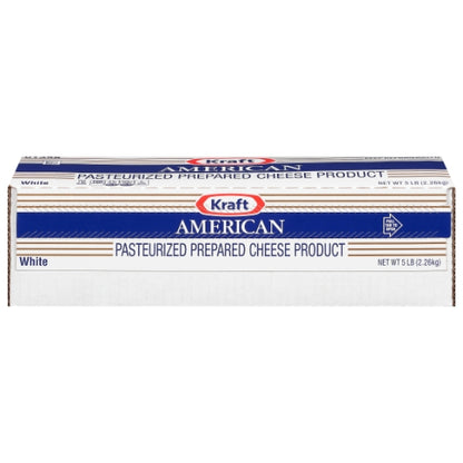 Kraft White American Cheese Loaf, 6 x 2.26 KG Case - Cheese & Dairy