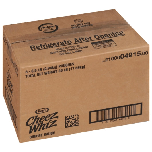 Cheez Whiz Original Cheeze Sauce, 6 x 2.94 KG Case - DOT product image 7