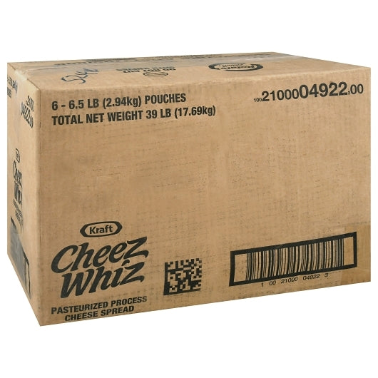 Cheez Whiz Processed Pouch Cheeze Whiz Spread, 6 x 2.94 KG Case - DOT product image 4