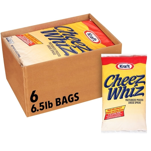 Cheez Whiz Processed Pouch Cheeze Whiz Spread, 6 x 2.94 KG Case - Disposables