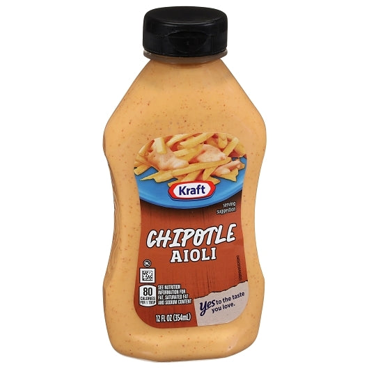 Kraft Chipotle Mayonnaise Aioli Bottle, 8 x 12 fl oz Case - DOT product image 6