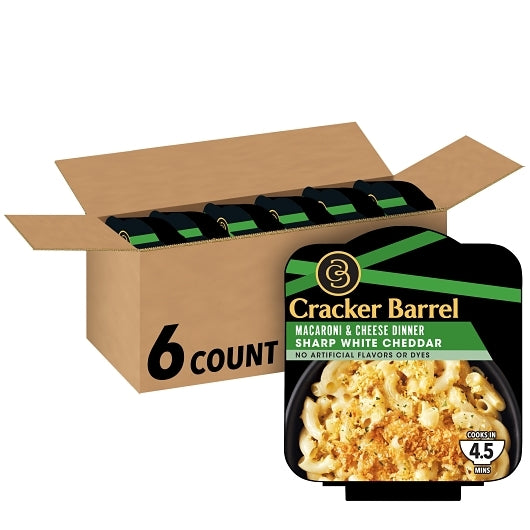 Cracker Barrel White Cheddar Macaroni & Cheese Dinner, 6 x 109 GR Case - DOT product image 4