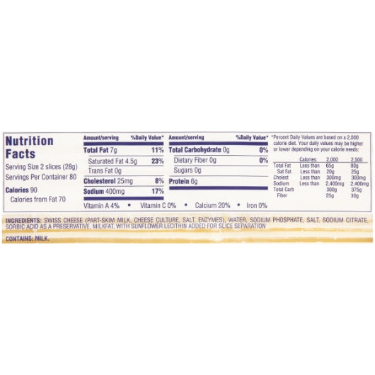 Kraft Swiss Cheese, 160 Slices, 4 x 2.27 KG Case - DOT product image 7