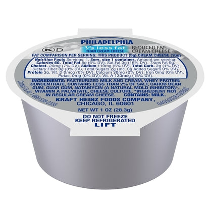 Philadelphia 1/3 Less Fat Light Cream Cheese, 100 x 1 oz Case - Cheese & Dairy