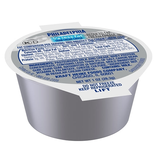 Philadelphia 1/3 Less Fat Light Cream Cheese, 100 x 1 oz Case - DOT product image 2