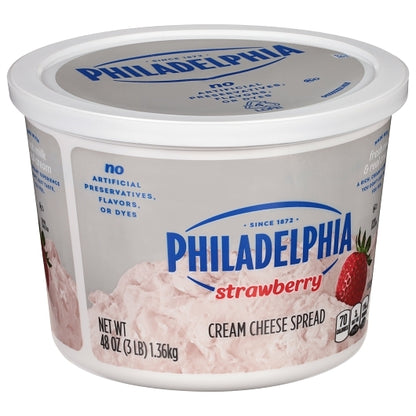 Kraft Philadelphia Strawberry Cream Cheese, 6 x 48 oz Case - Cheese & Dairy
