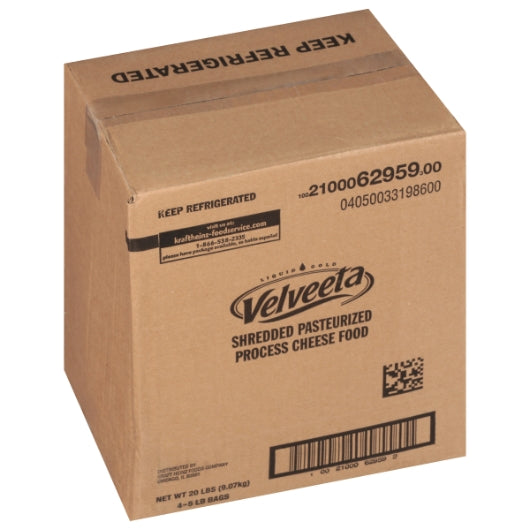 Kraft Feather Shred Bag Velveeta Cheese, 4 x 5 lb Case - DOT product image 5