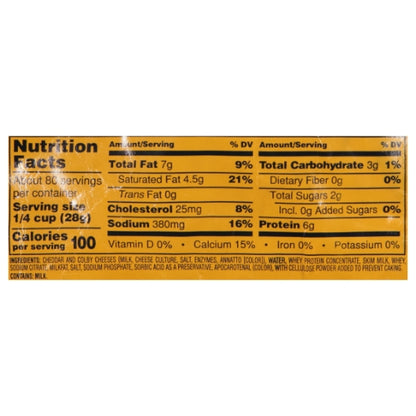 Kraft Feather Shred Bag Velveeta Cheese, 4 x 5 lb Case - DOT product image 6