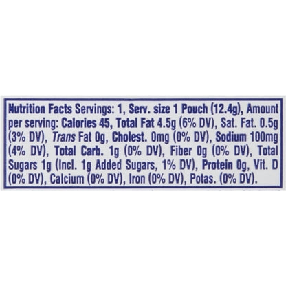 Band-AID First Aid Creamy Italian Dressing Single Serve, 200 x 0.44 oz Case - Nutrition facts label