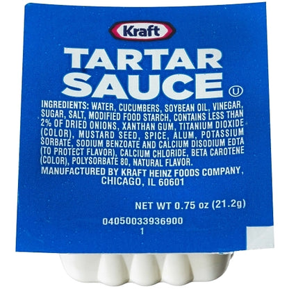 Kraft Kosher Tartar Sauce Single Serve Cups, 200 x 0.75 oz Case - Condiments & Sauces