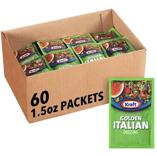 Kraft Golden Italian Dressing Single Serve Packets, 60 x 42.5 GR Case - Condiments & Sauces