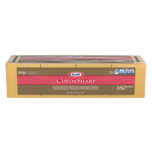 Kraft Sharp Cheddar Cheese Slices, 4 x 2.27 KG Case - DOT product image 2