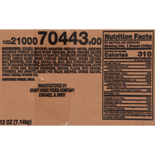 Kraft Macaroni & Cheese Entree, 36 x 7 oz Case - DOT product image 6