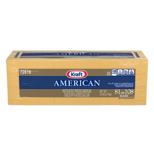 Kraft 81/108 Slices Regular American Cheese, 4 x 2.27 KG Case - DOT product image 2