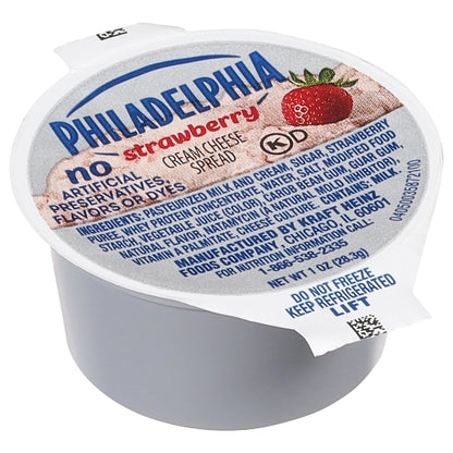 Philadelphia Strawberry Cream Cheese, 100 x 1 oz Case - Cheese & Dairy