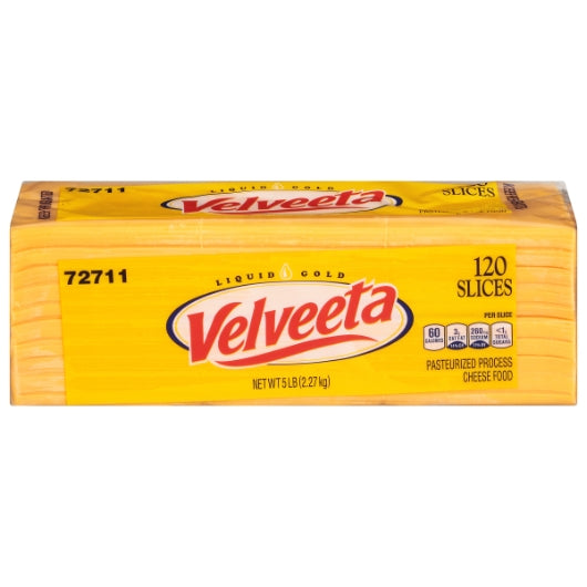 Velveeta Sliced Processed Cheese, 4 x 5 lb Case - Cheese & Dairy