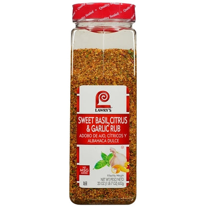 Lawrys Sweet Basil Citrus Garlic Rub, 6 x 23 oz Case - DOT product image 4
