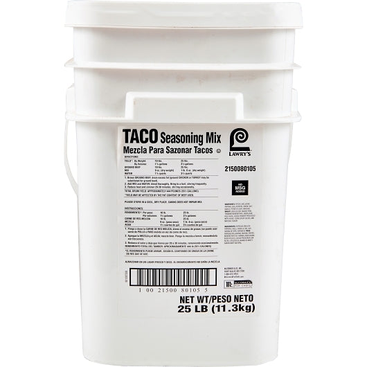 Lawry's No Msg Taco Mix Seasoning, 1 x 25 lb Case - DOT product image 4